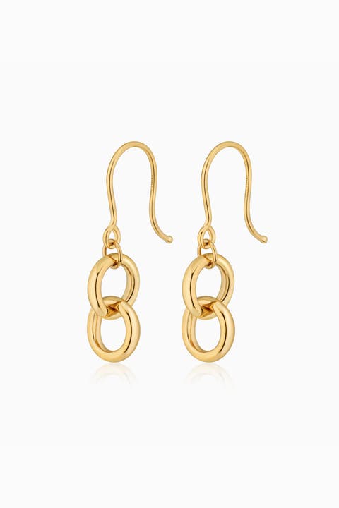 14K Gold Forever Linked Drop Earrings