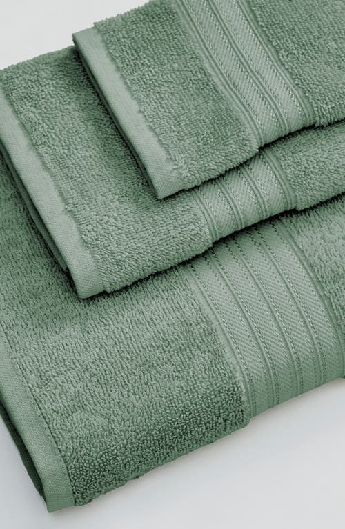 Woven & Weft Set Of 6 Cotton Hand Towels In Eucalyptus