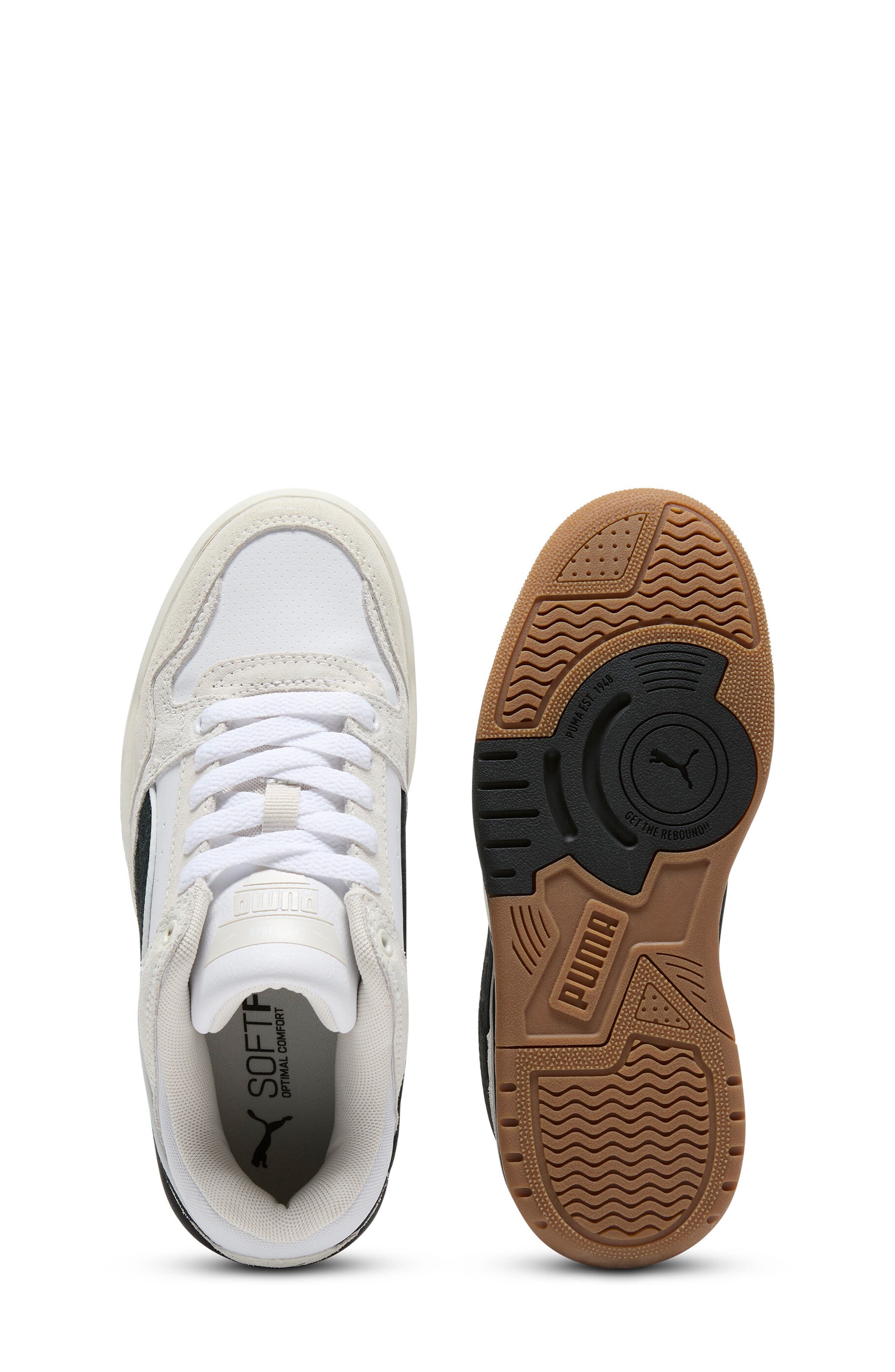 Kids' Rebound Retro Low Top Sneaker, Alternate, color, PUMA WHITE/ BLACK/ WHITE