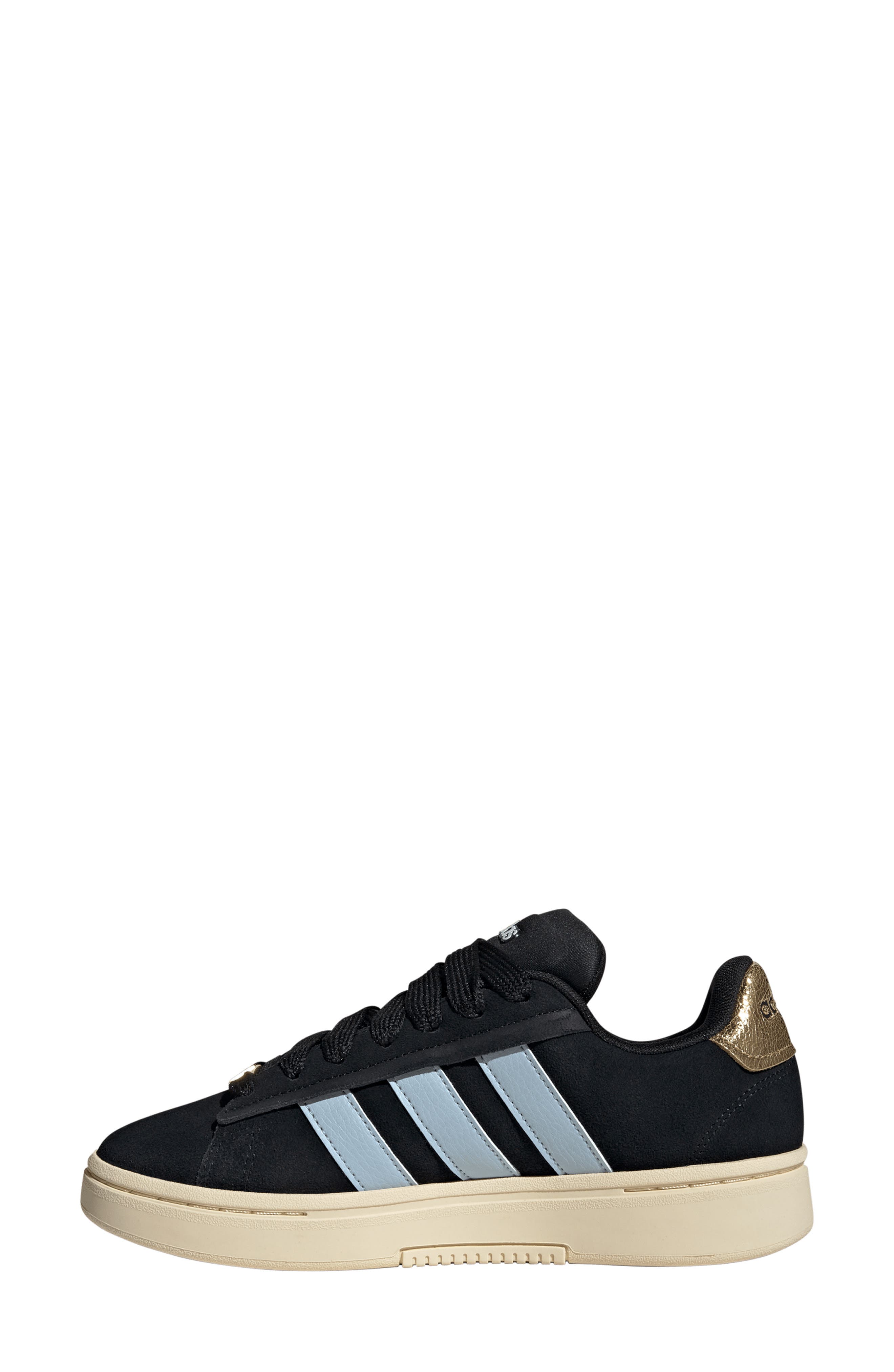 adidas Grand Court Alpha Sneaker, Alternate, color, Black/ Wonder Blue/ Gold Met