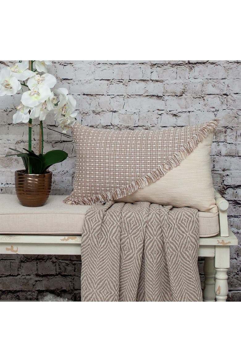 Nirvana Transitional Beige Throw Pillow, Alternate, color, BEIGE