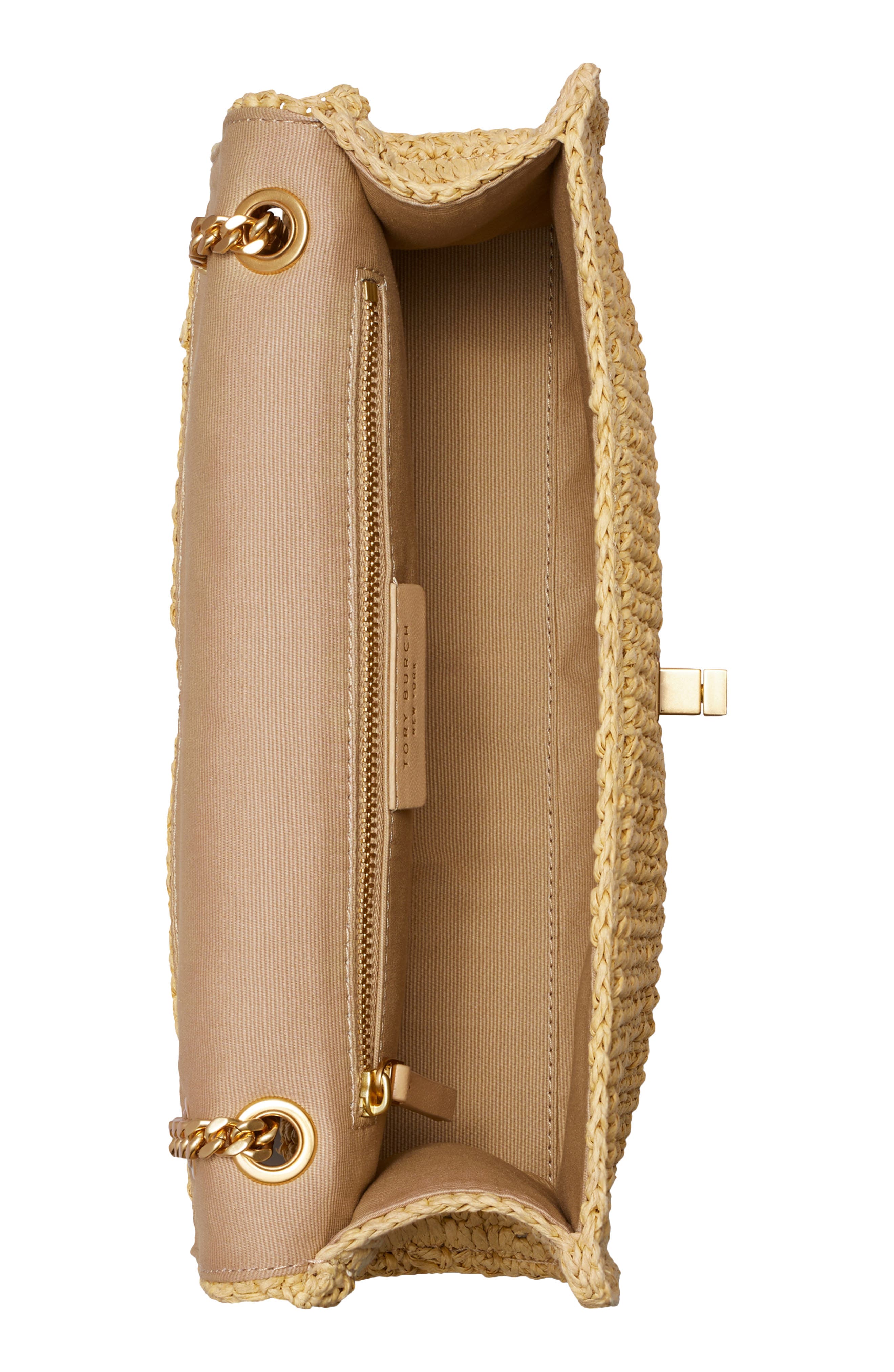 Tory Burch Kira Straw Shoulder Bag, Alternate, color, Natural