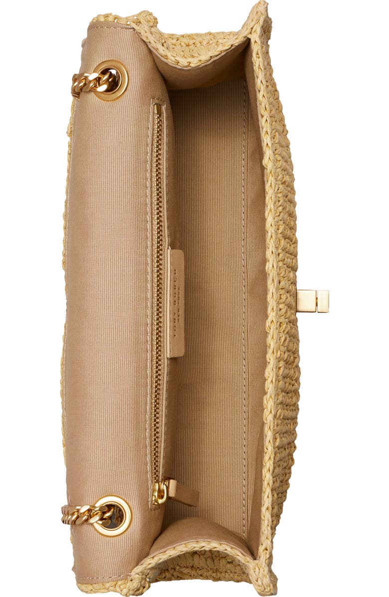 Tory Burch Kira Straw Shoulder Bag, Alternate, color, Natural