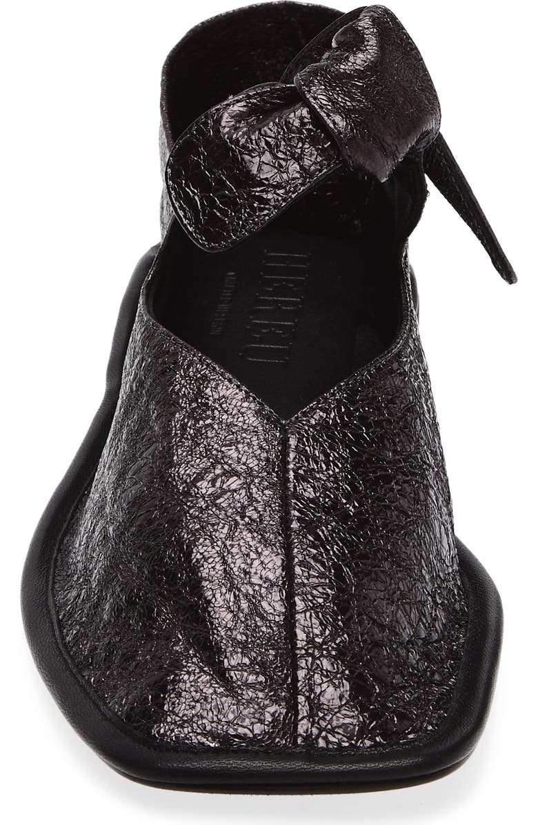 HEREU Llasada Crinkled Square Toe Flat, Alternate, color, Pewter
