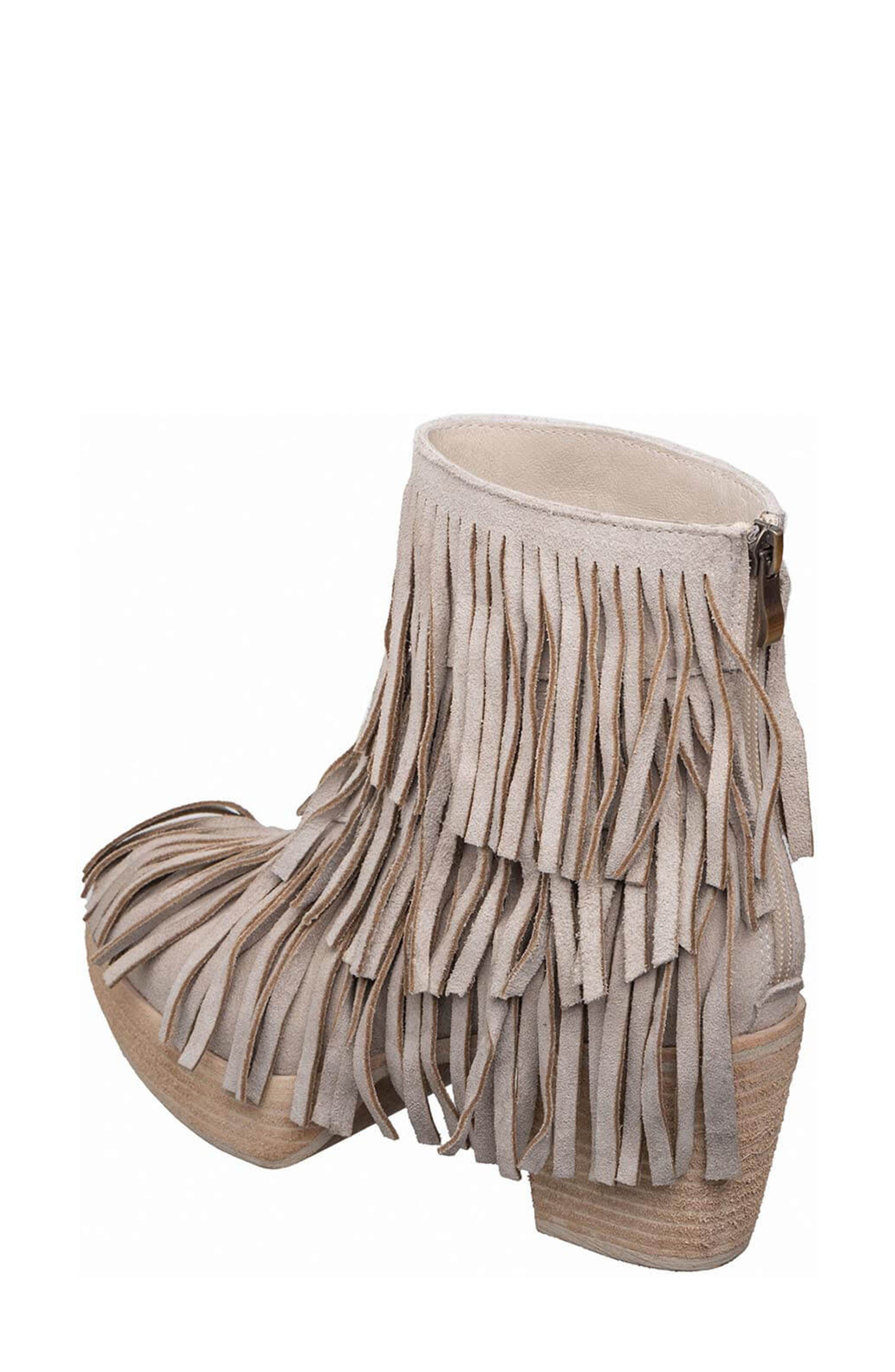 Ember Fringed Suede Boot, Alternate, color, MAKE UP