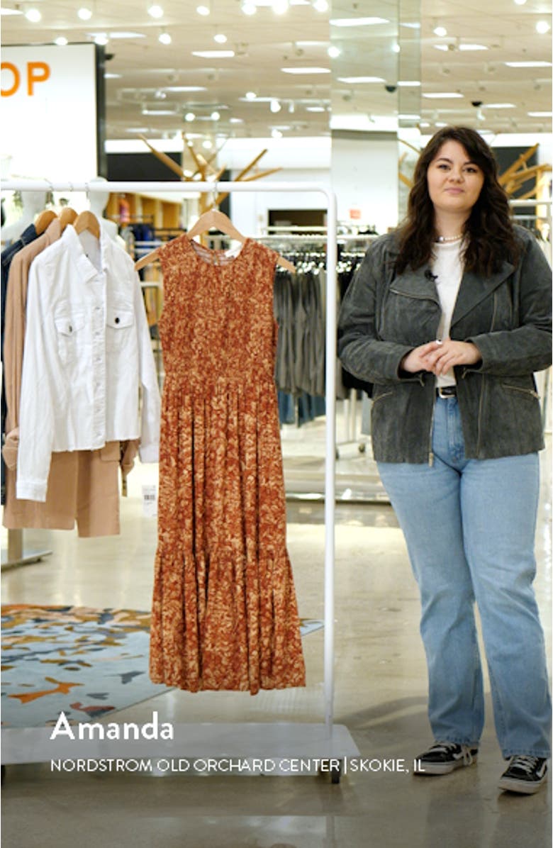 Smocked Sleeveless Midi Dress, sales video thumbnail