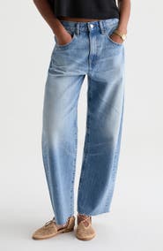 AG Hattie Raw Hem High Waist Crop Barrel Leg Jeans