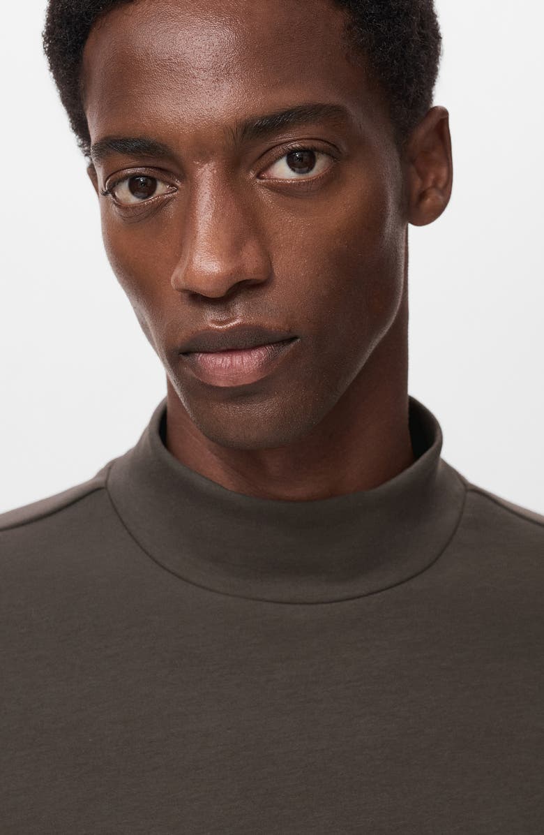 MANGO Slim Fit Long Sleeve Mock Neck Thermolite<sup>®</sup> T-Shirt, Alternate, color, Mink Grey