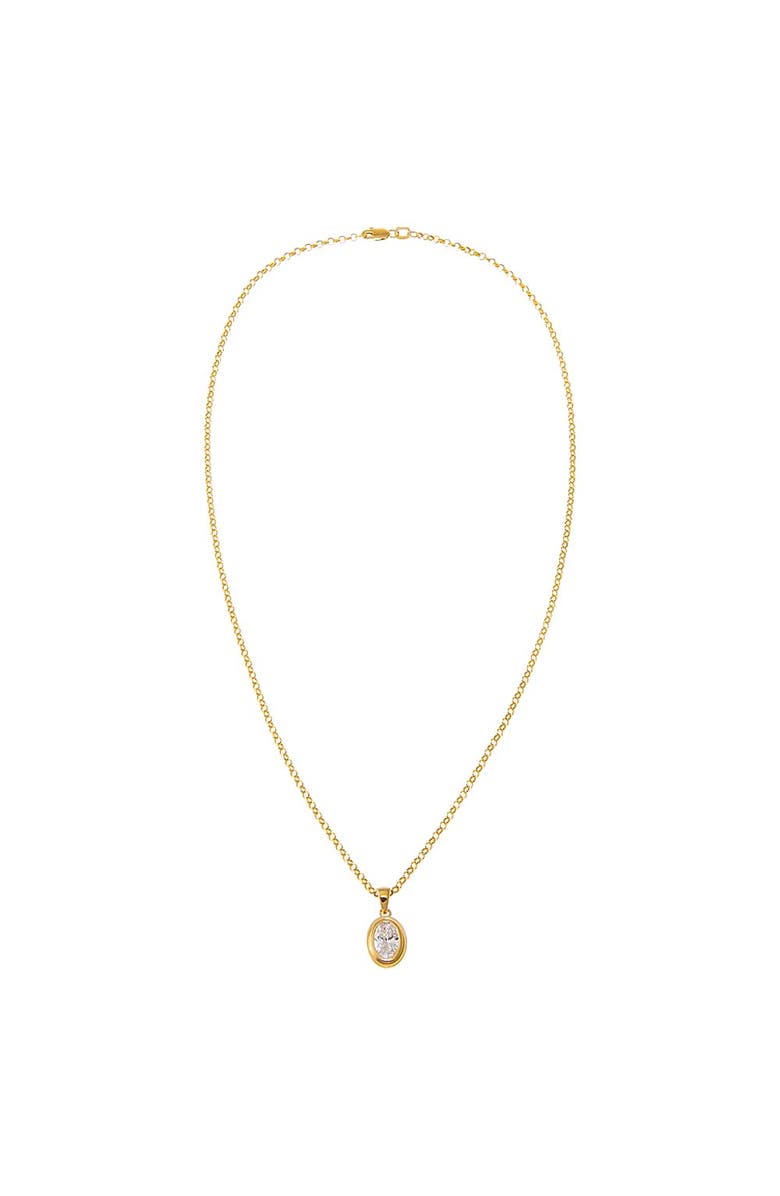 BY ADINA EDEN Lab Grown Diamond Oval Bezel Charm 14K, Alternate, color, 