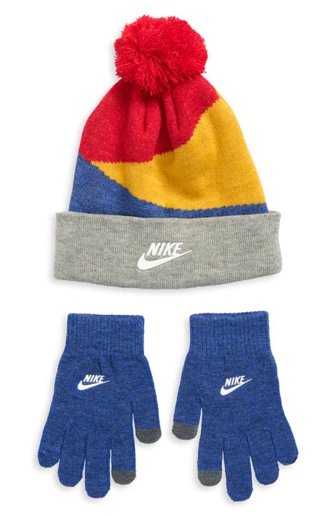 Kids' Heather Block Beanie & Gloves Set