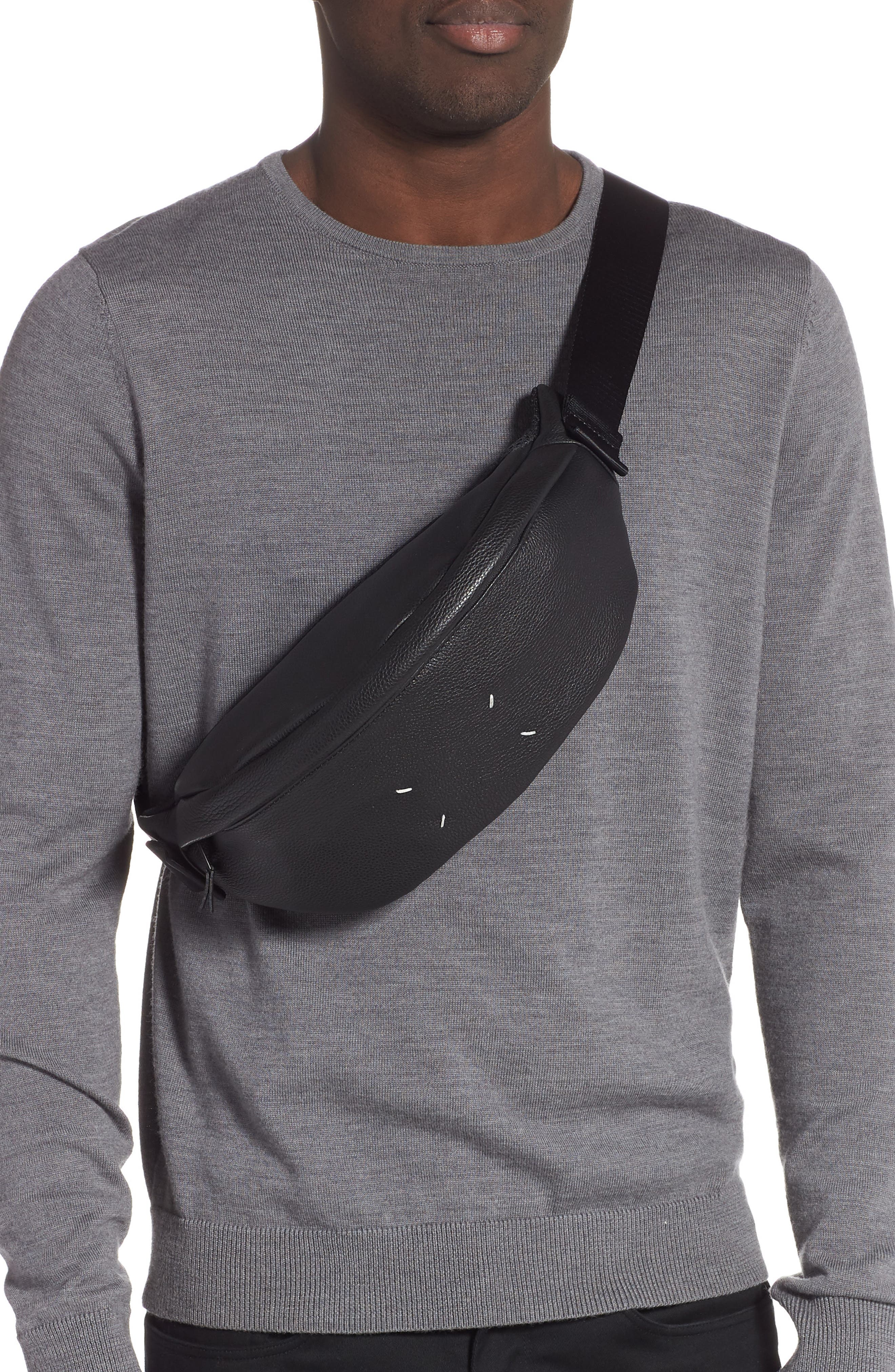 Maison Margiela Leather Waist Pack, Alternate, color, 