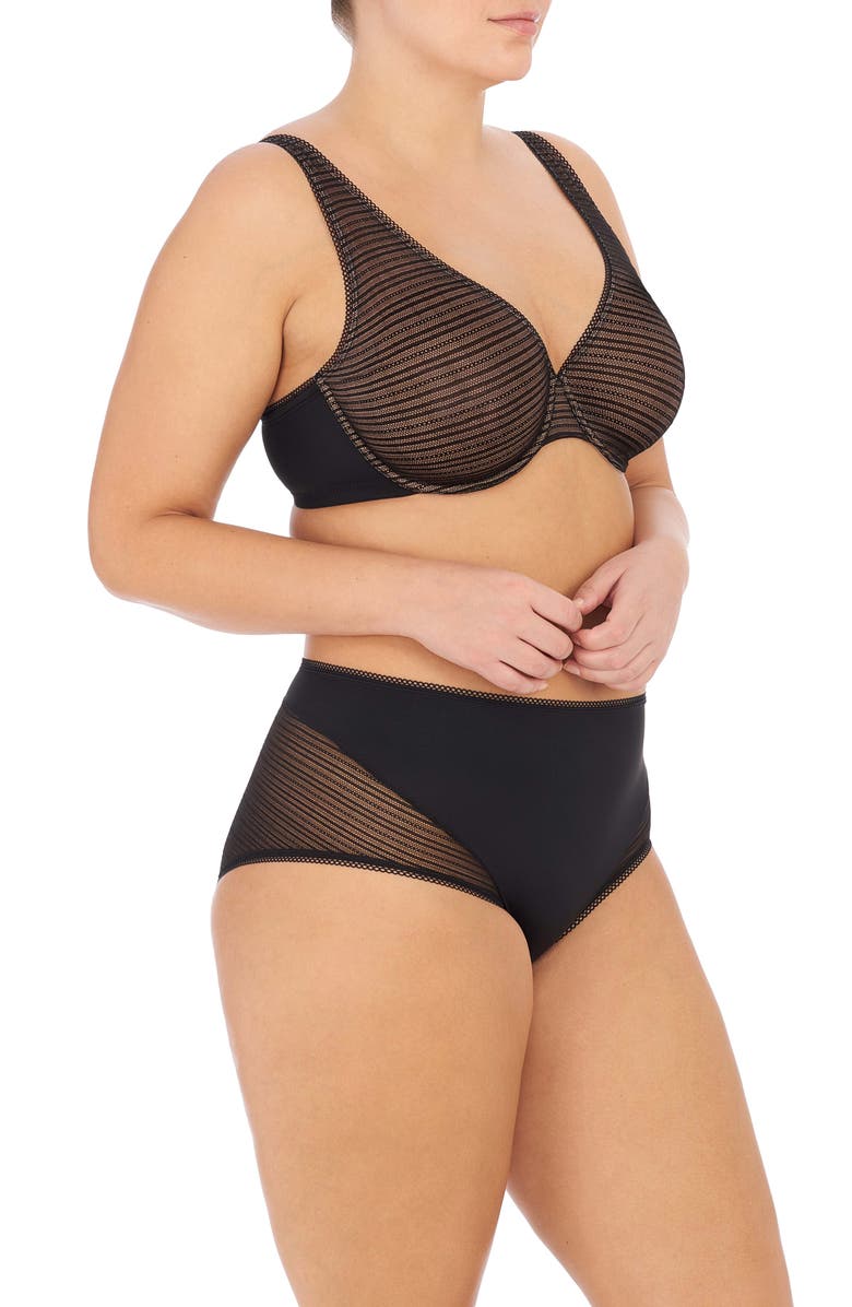 Natori Revive Unlined Underwire T-Shirt Bra, Alternate, color, Black / Buff