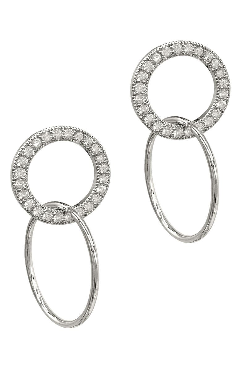 Adornia White Rhodium Circle Drop Earrings, Main, color, Yellow