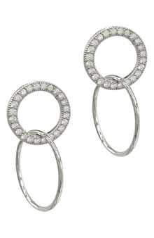 Adornia White Rhodium Circle Drop Earrings