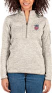 ANTIGUA Women's Antigua Gray USWNT Fortune Half-Zip Pullover Jacket