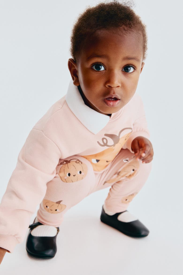 2-Piece Sweatshirt And Leggings Set, Alternate, color, Light pink/floral