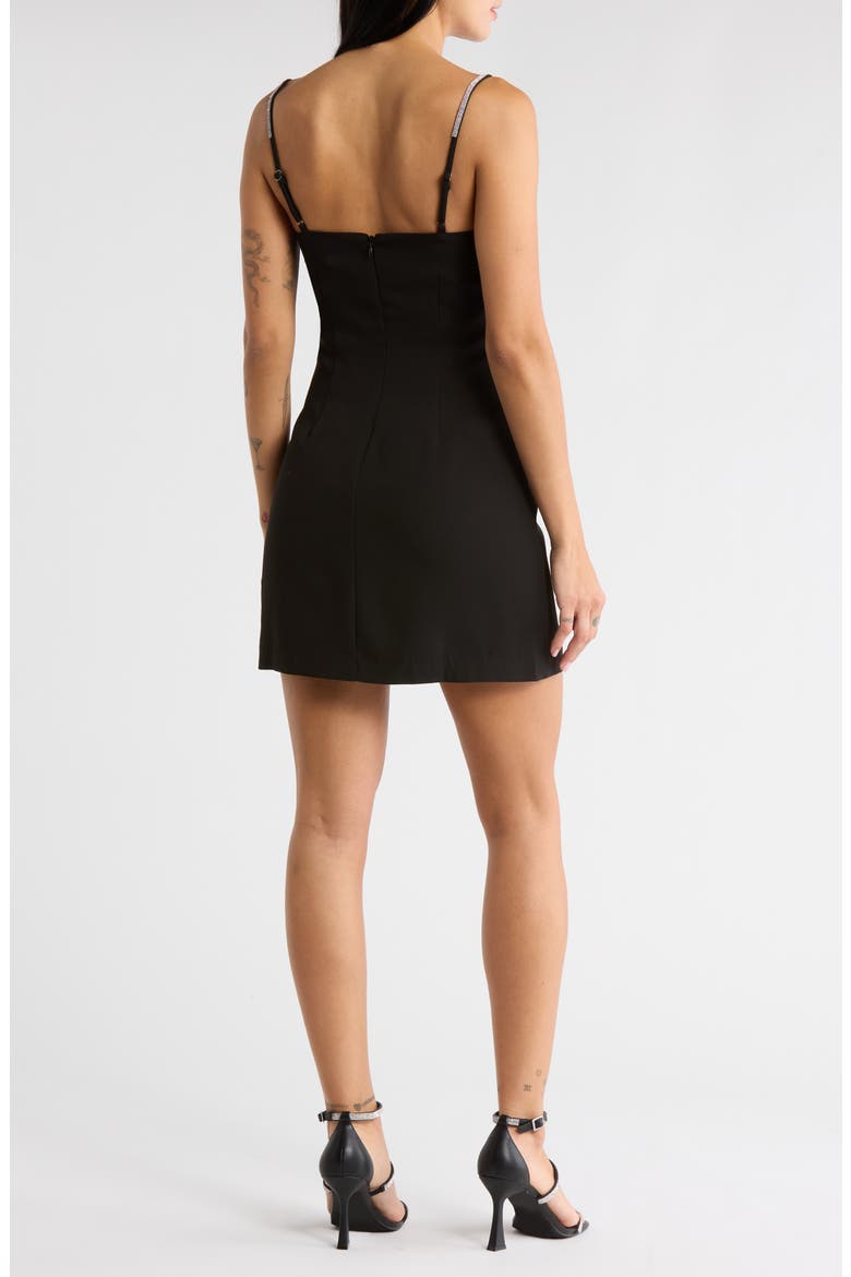 Rhinestone Strap Minidress, Alternate, color, BLACK