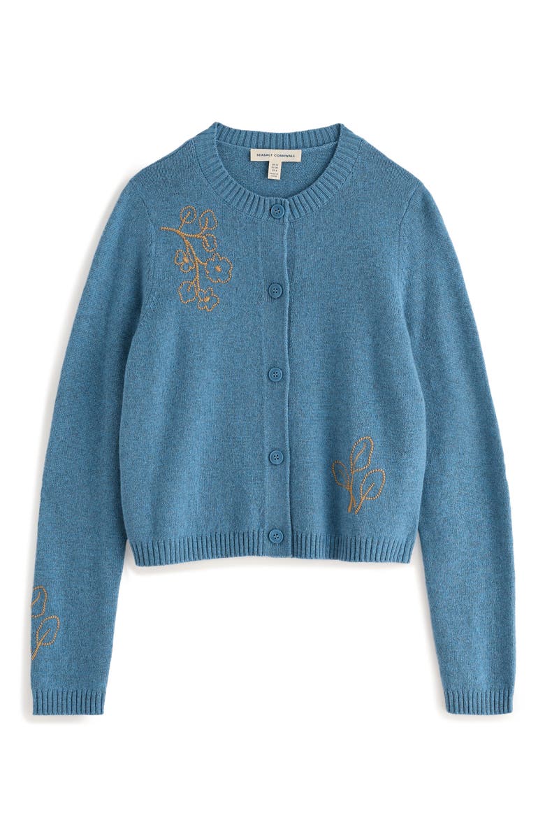 Potting Shed Embroidered Cardigan, Alternate, color, FLORA STUDY CADET