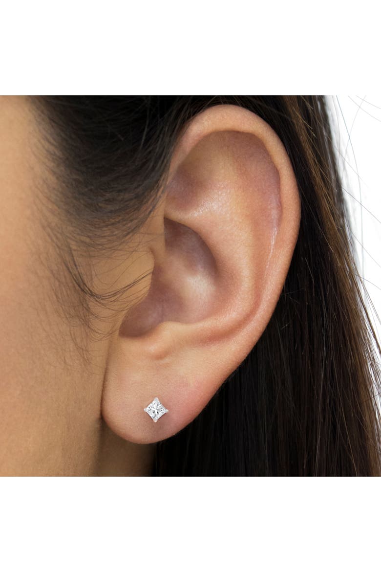 AGS Certified 18K White Gold 1.0 Cttw Diamond Stud Earrings, Alternate, color, White
