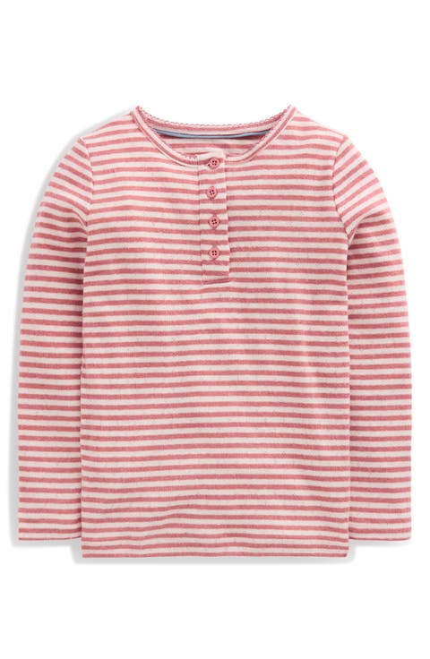 Kids' Long Sleeve Henley Pointelle T-Shirt