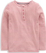 Mini Boden Kids' Long Sleeve Henley Pointelle T-Shirt