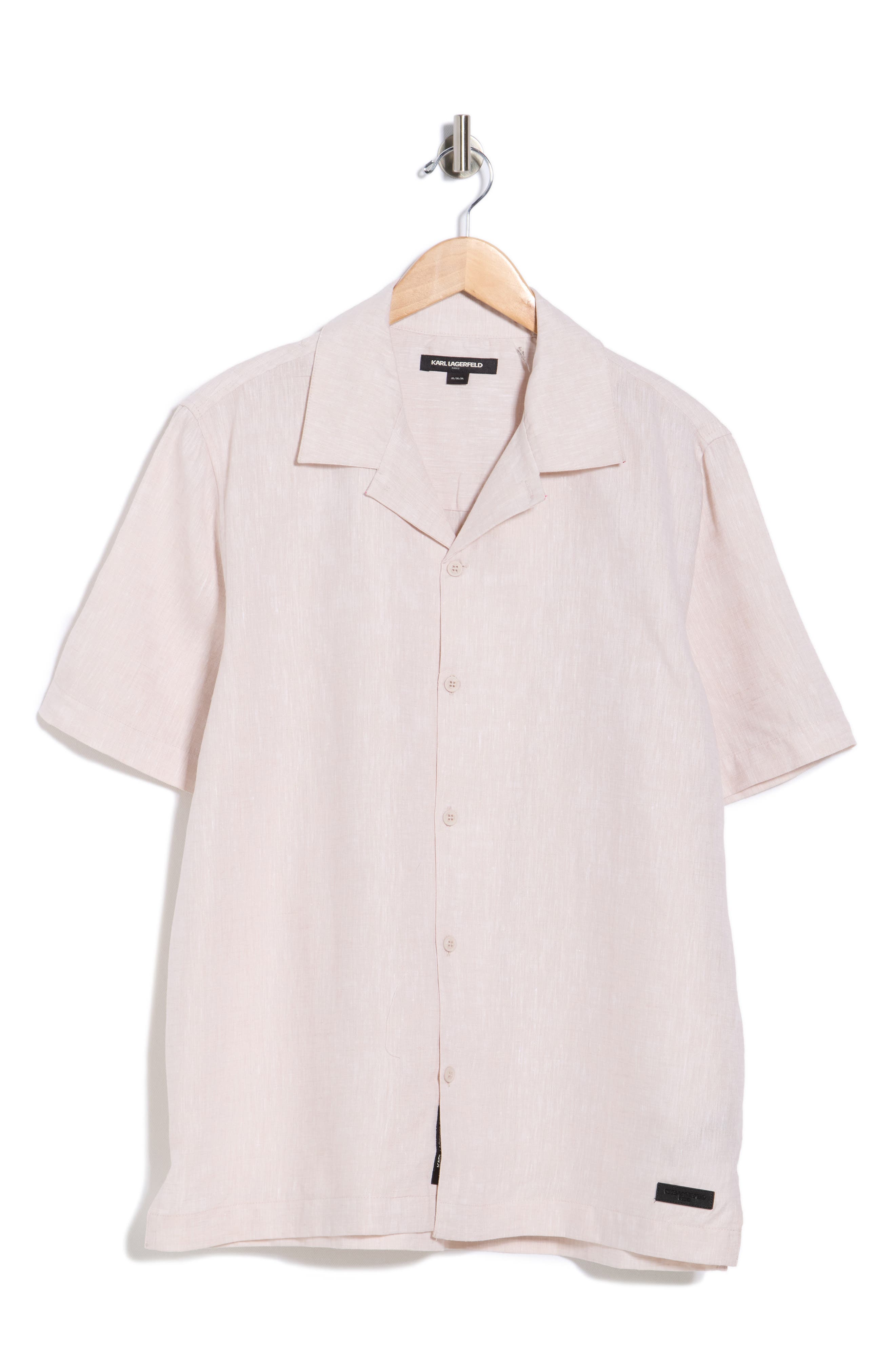 KARL LAGERFELD PARIS Linen Blend Camp Shirt