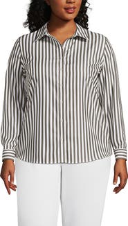 Lands' End Plus Size No Iron Button Front Shirt