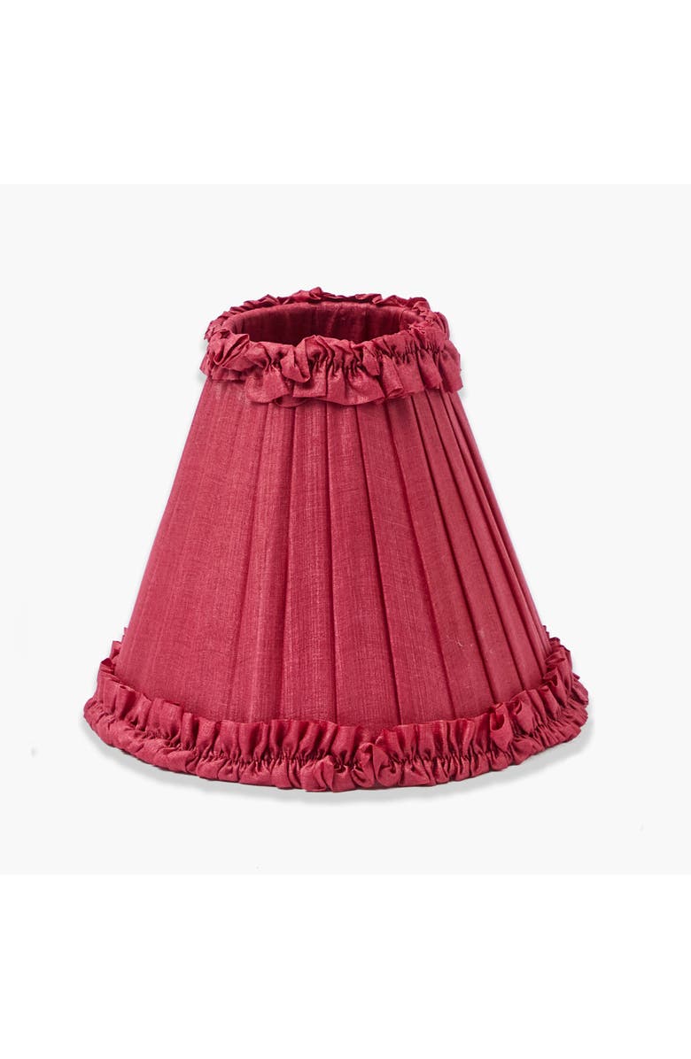 Mrs. Alice Burgundy Frilled Silk Lampshade, Main, color, Red