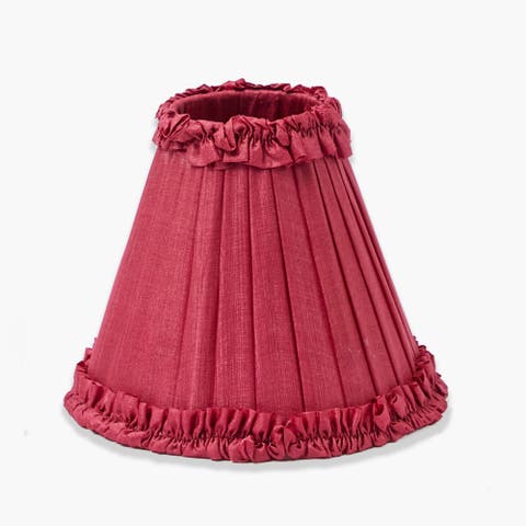 Burgundy Frilled Silk Lampshade (18cm)