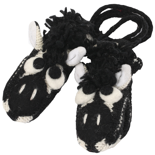 Nirvanna Designs Zebra Mittens In Black