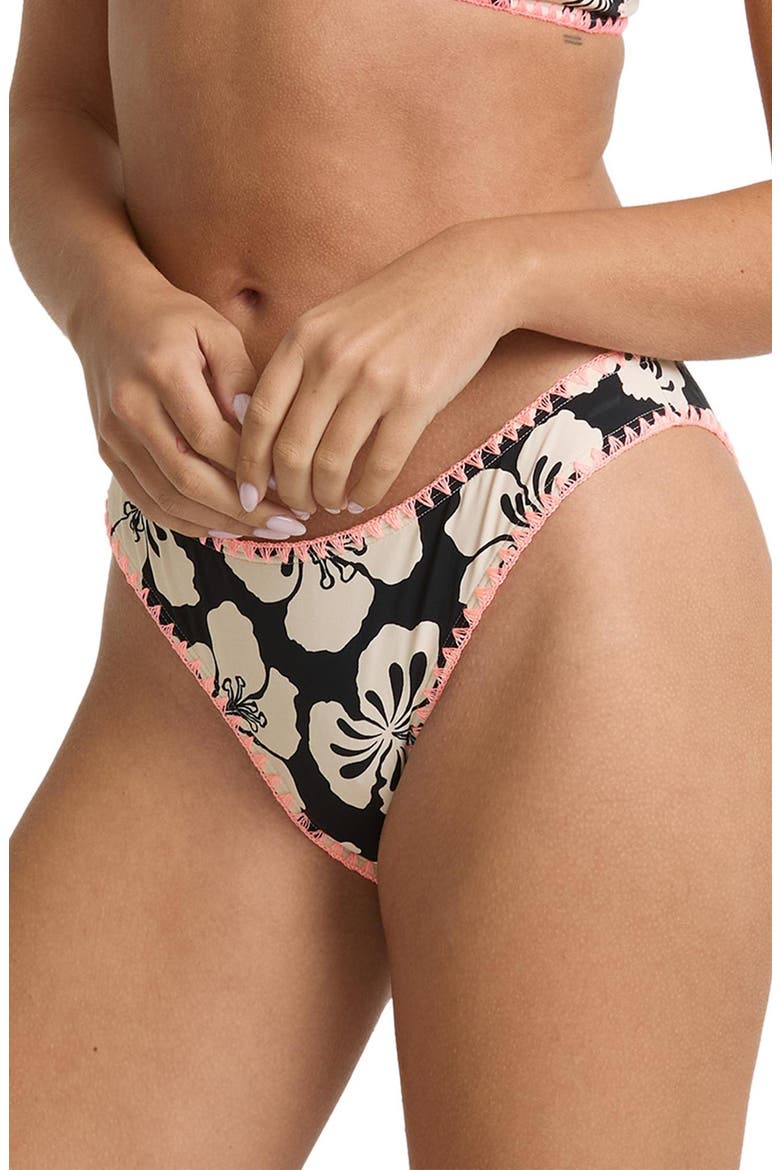 Holiday Moon Hike High Leg Bikini Bottoms, Alternate, color, BLACK PEBBLE