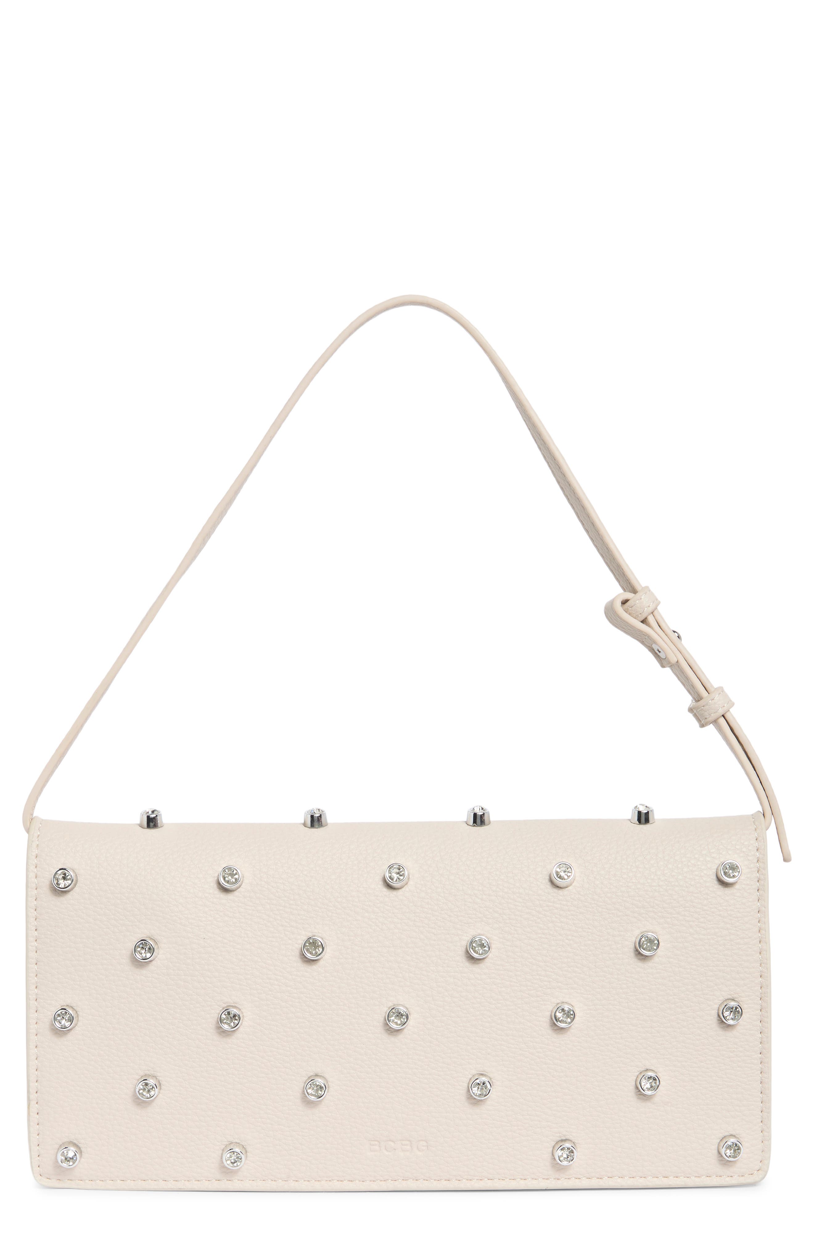 Rhinestone Faux Leather Shoulder Bag