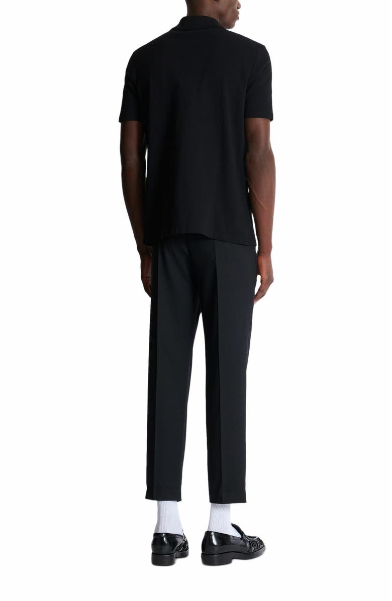 Balmain Short-Sleeved Polo Shirt With Embroidery, Alternate, color, Black