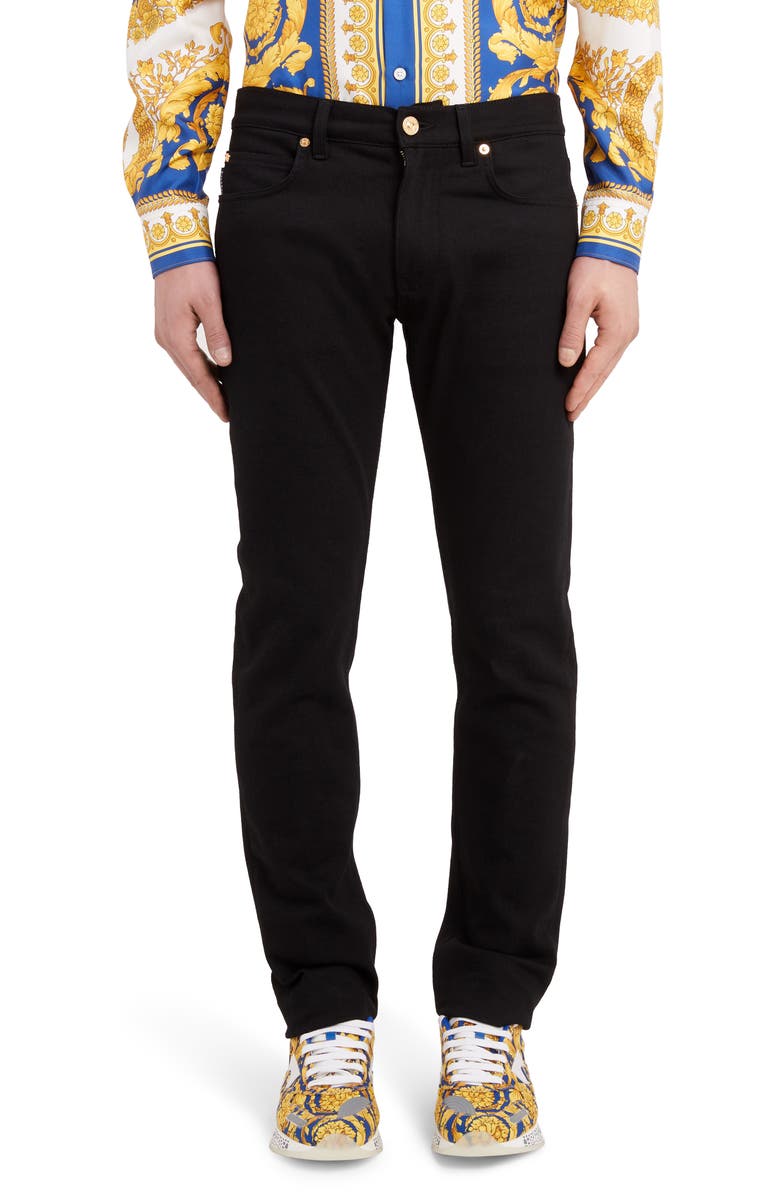 Versace Trim Fit Jeans, Main, color,
