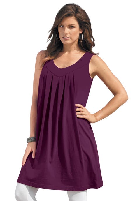 Plus Size Ultimate Pleated Tunic Tank