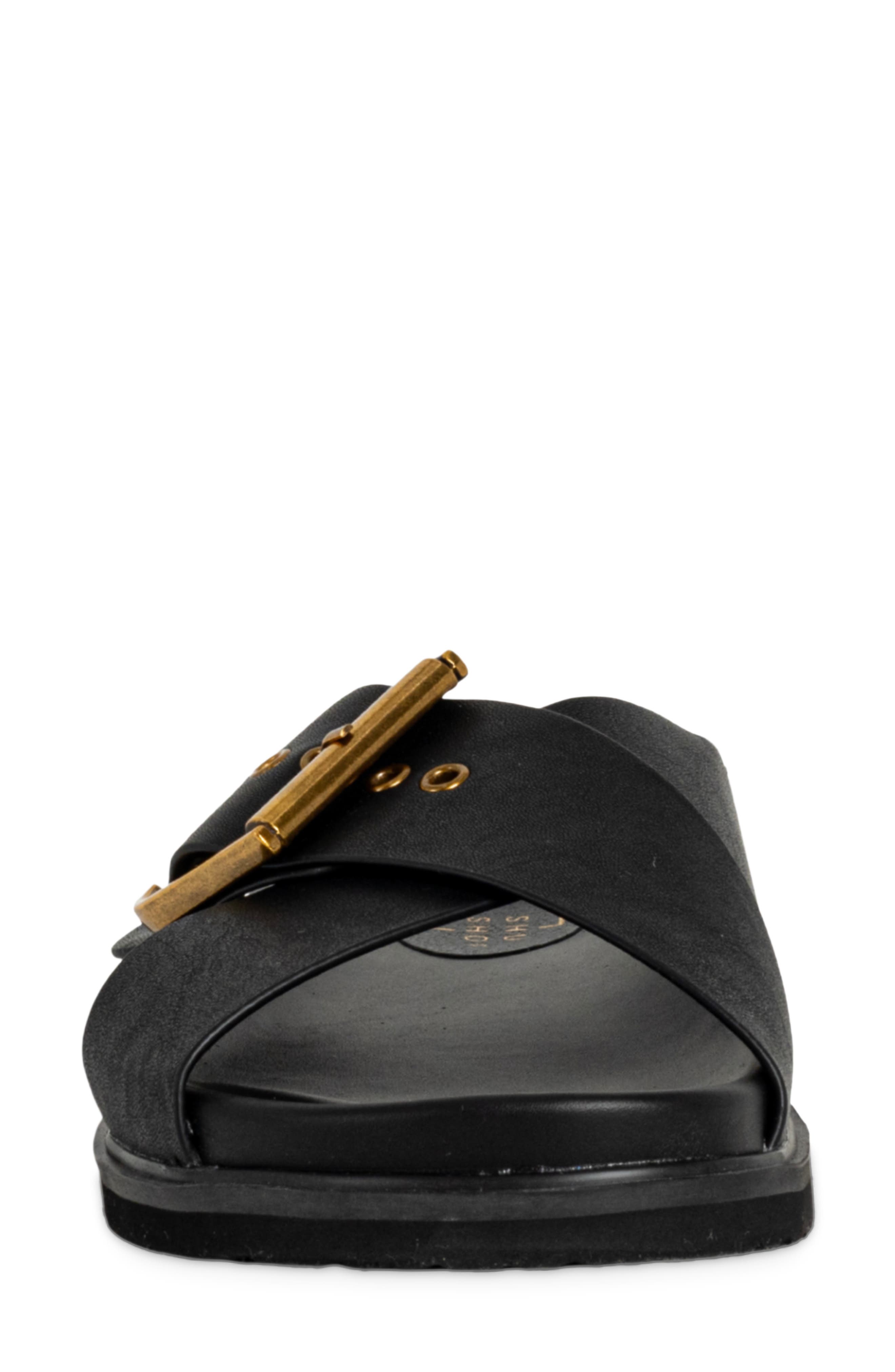 SHUSHOP Barb Slide Sandal, Alternate, color, Black