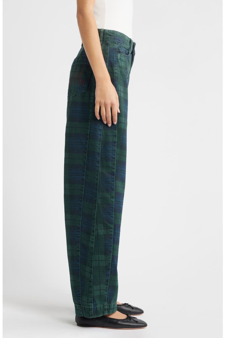 Sinclair Overdye Plaid Jeans, Alternate, color, NAVY