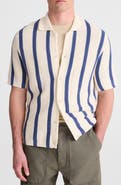 Madewell Stripe Button-Up Cotton Sweater Polo