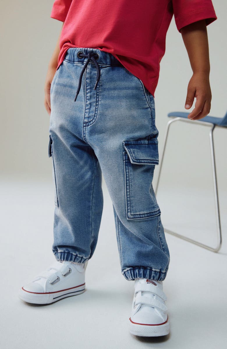 NEXT Kids' Baggy Cargo Jogger Jeans, Alternate, color, Blue