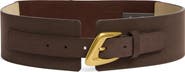Vince Camuto Asymmetrical Buckle Stretch Faux Leather Belt