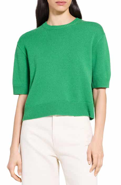 Theory Short Sleeve Cashmere Sweater