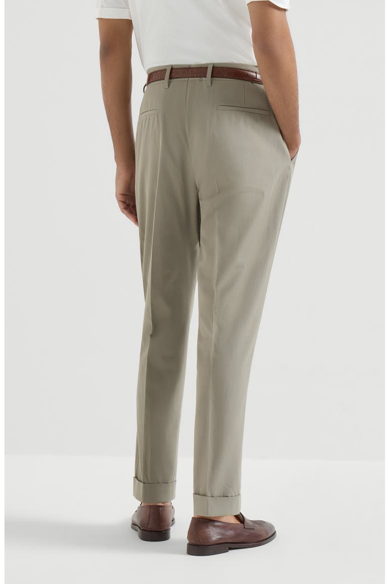 Trousers with pleats, Alternate, color, Khaki