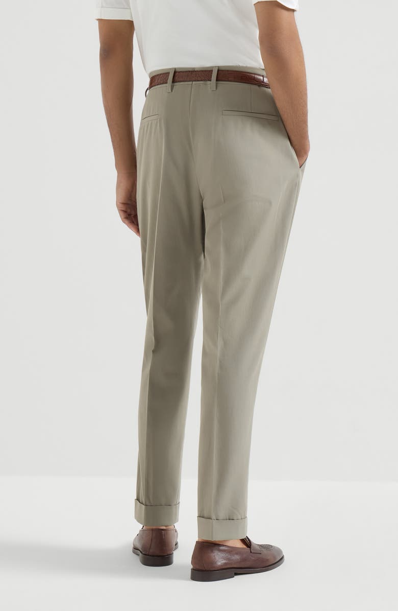 Brunello Cucinelli Trousers with pleats, Alternate, color, Khaki