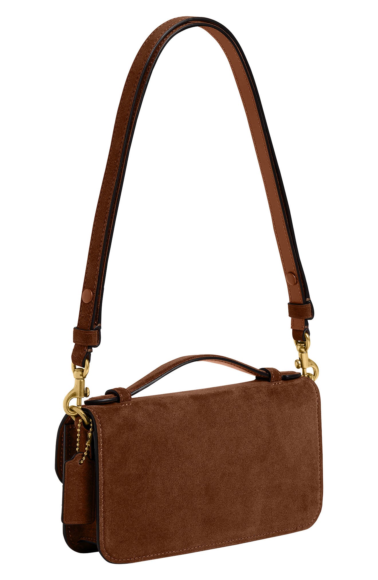 COACH Elora Refined Leather Crossbody Bag, Alternate, color, B4/ Warm Brown