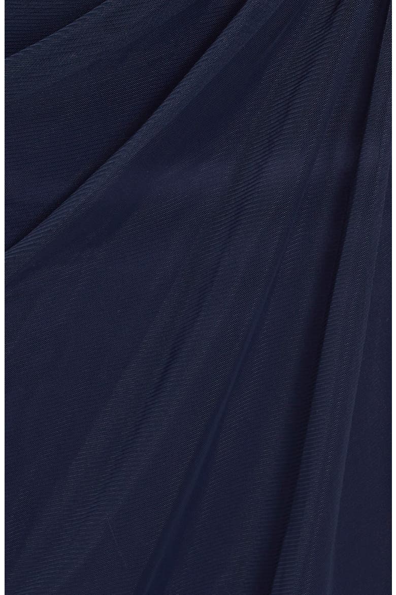 Sequin & Tulle V-Neck Gown, Alternate, color, ROYAL NAVY