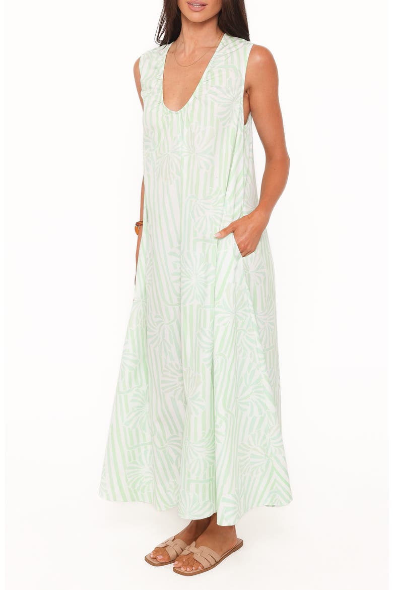 Laurita Cotton Maxi Dress, Alternate, color, JADE PAINTED STRIPE