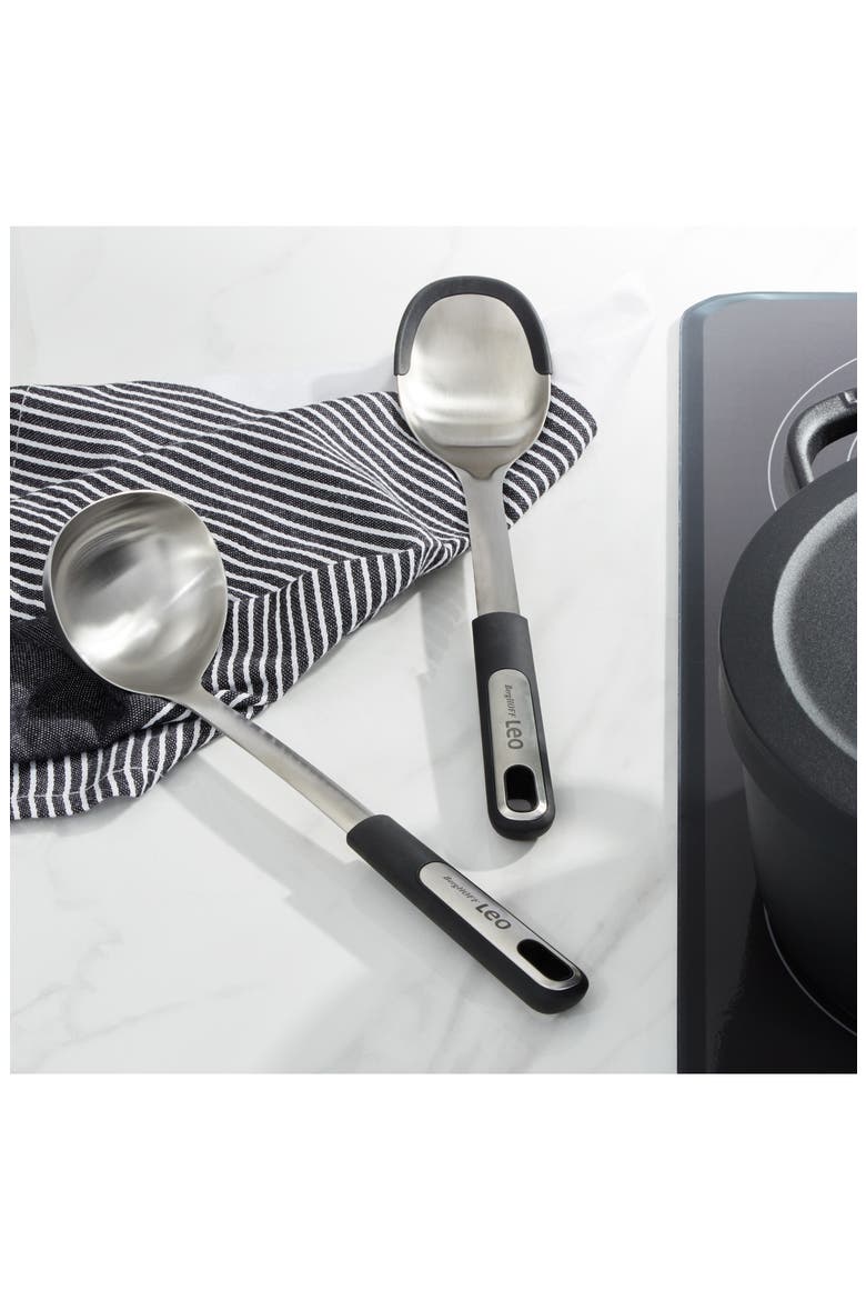 2-Piece Ladle & Serving Spoon Set, Alternate, color, SILVER