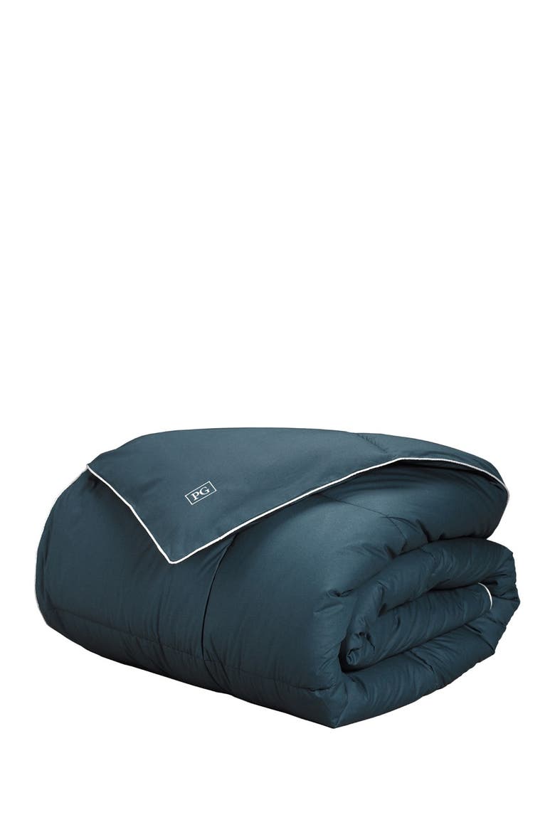 All Season Gel Fiber Down-Alternative Comforter, Main, color, NAVY/TEAL WITH WHITE CORD