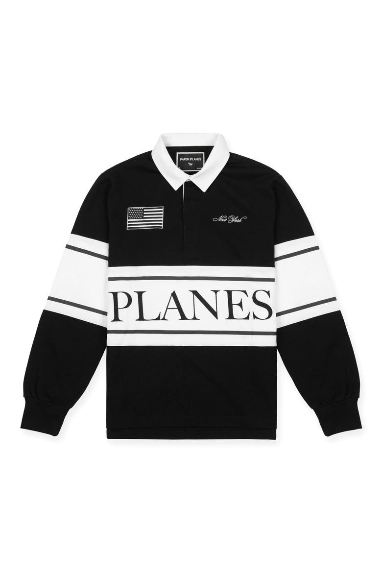 NY Rugby Shirt, Main, color, BLACK