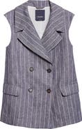 Max Mara Ballo Pinstripe Double Breasted Linen Vest